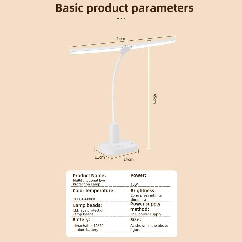 Lampe de table LED aste par USB, lampes de bureau pliables, protection des yeux, lecture d'apprentissage, veilleuse avec porte-stylo multifonction, nouveau