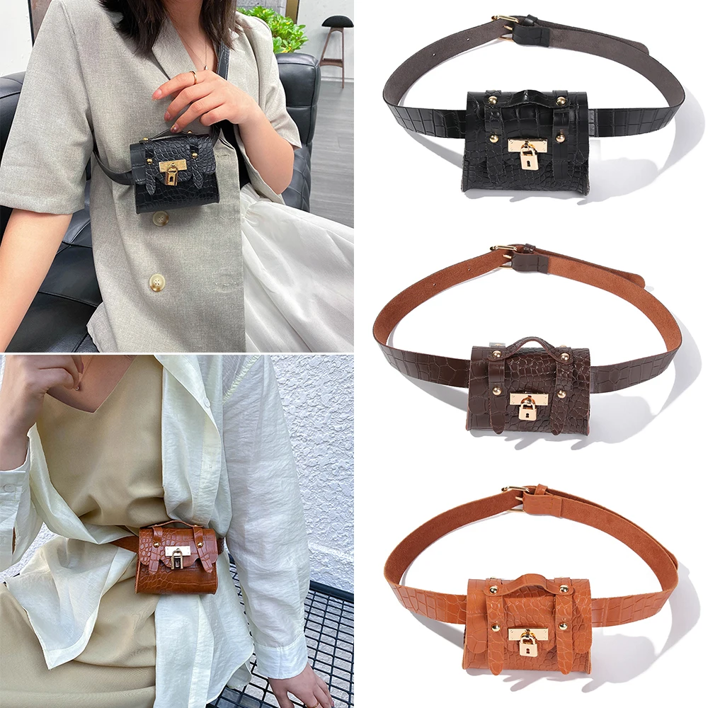 Crocodile Print Mini Waist Bag Women Small Crossbody Bag Fashion Crossbody Waist Bag Portable Girl Wallet