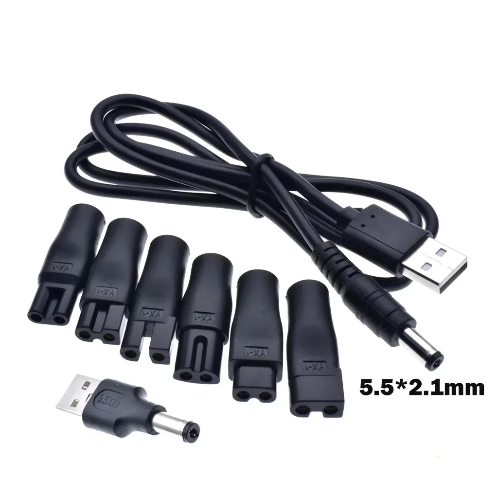 6 SZT./7 SZT./8 SZT. Przewód zasilający 5V Zamienny adapter USB do ładowania Pasuje do wszystkich rodzajów elektrycznych maszynek do strzyżenia włosów