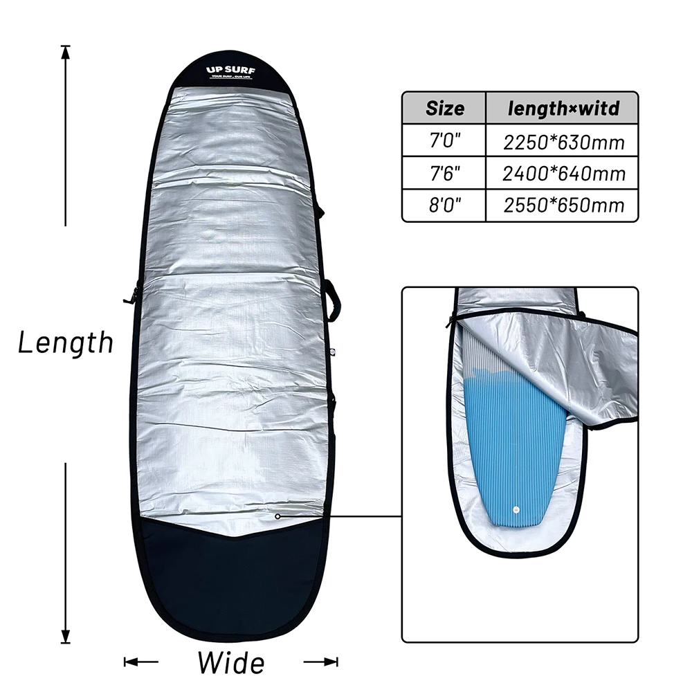 Borsa per tavola da surf borsa da viaggio protettiva per Shortboard di alta qualità 7.0/7.6/8.0 borsa per tavola Wakesurf facile da trasportare con cinturino