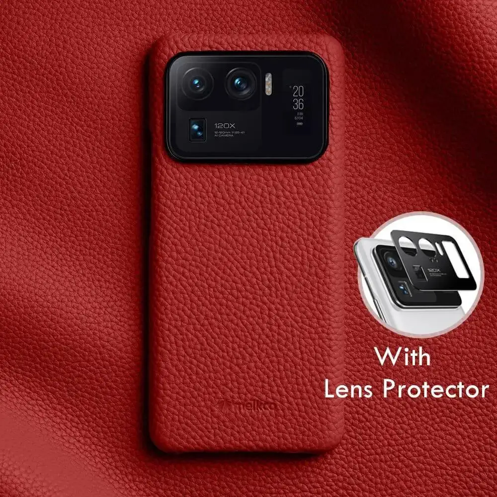 

Melkco Genuine Leather Phone Case for Xiaomi 11 Ultra With Metal Camera Lens Protector Premium Cowhide Cover For Xiaomi 11 Pro