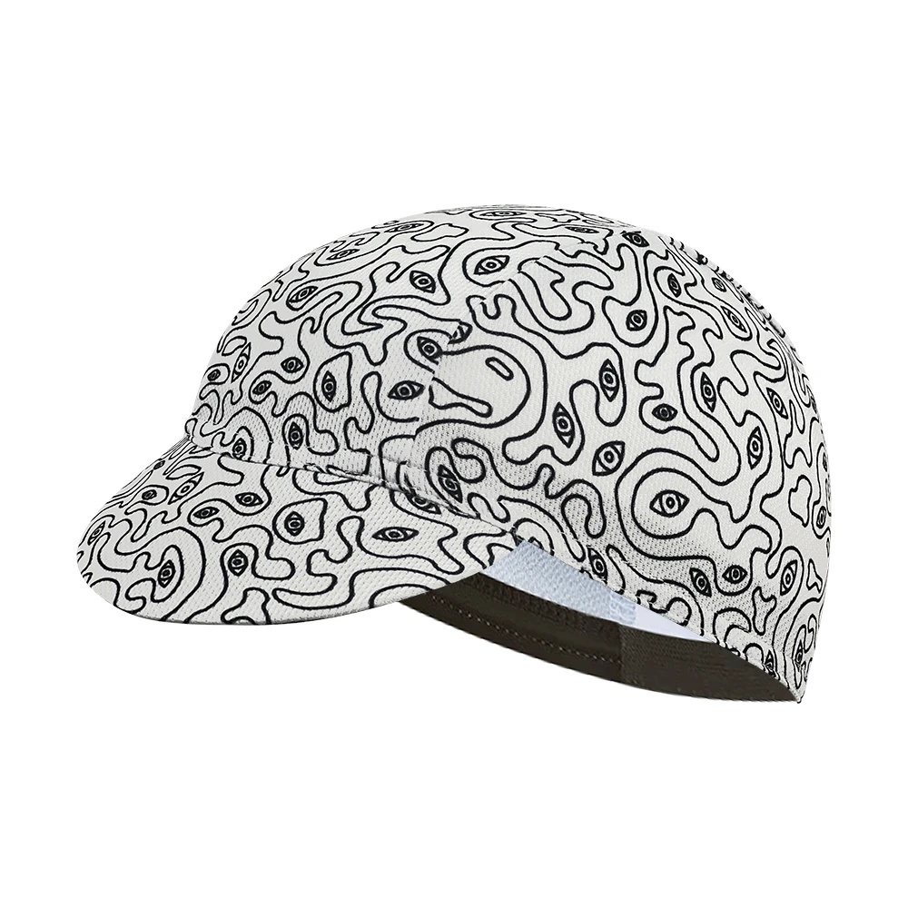 Classic cycling cap, polyester sweat absorbent, black and white, popular