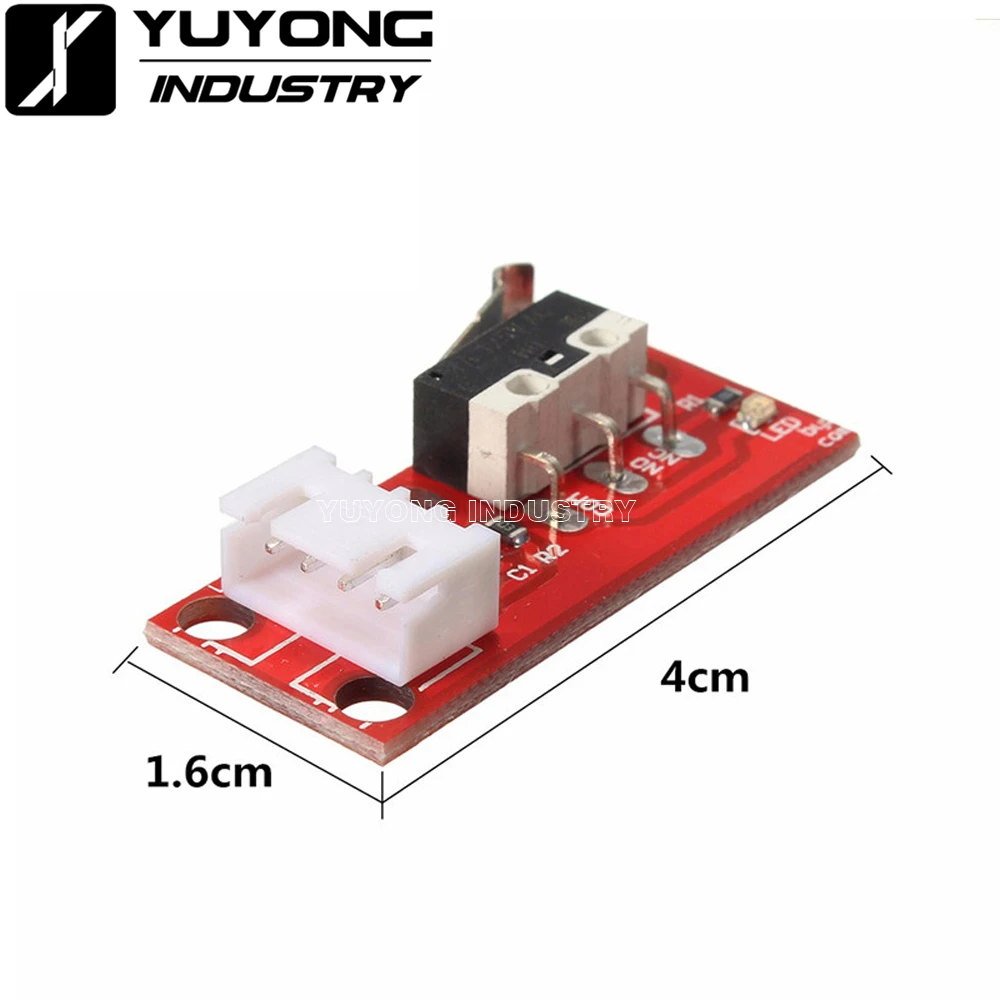 Interrupteur d'arrêt d'extrémité monté sur PCB avec connecteurs et fil pour imprimante 3D CNC, 3 pièces/lot