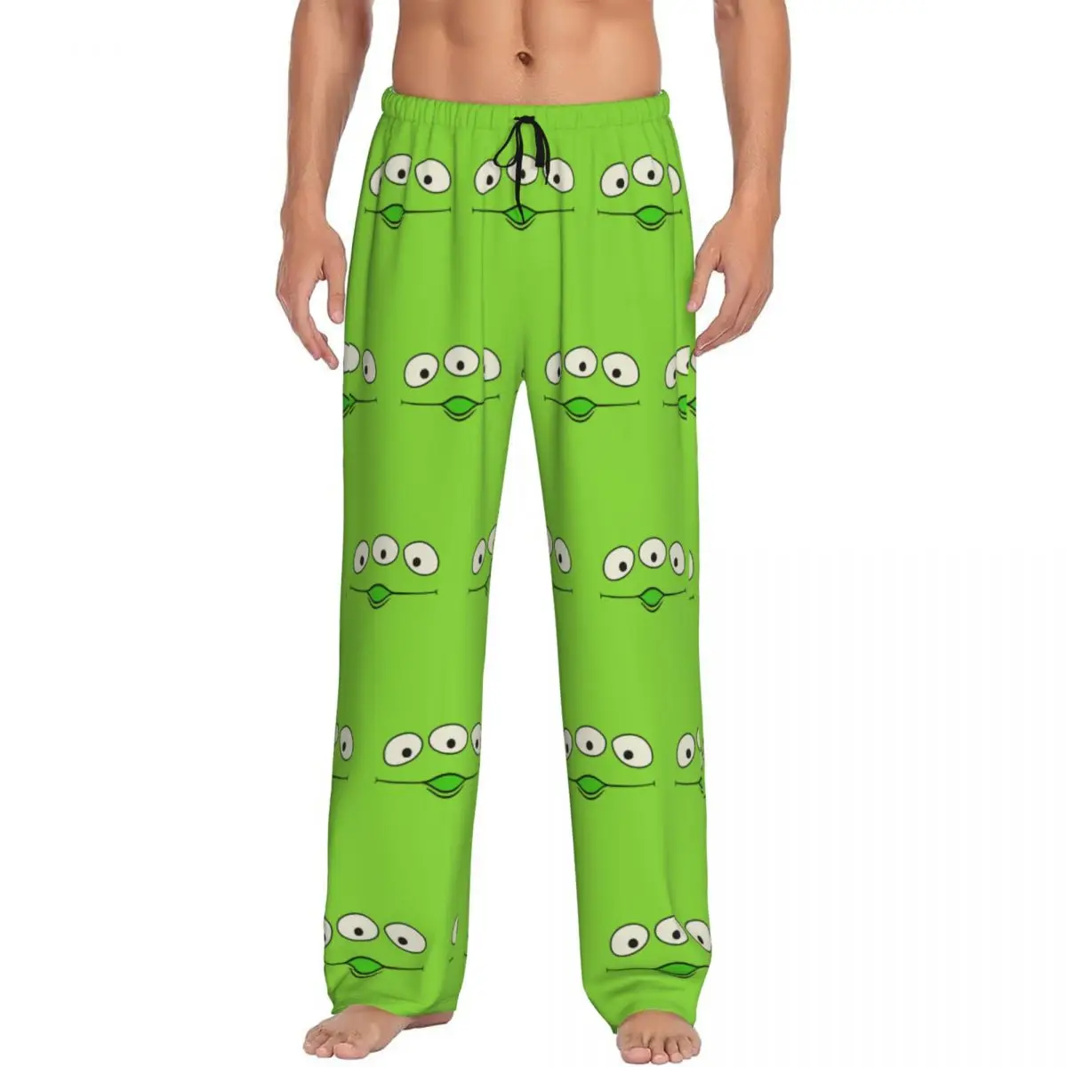 Pantalones de pijama personalizados de Toy Story Aliens con dibujos animados para hombre, ropa de dormir clásica Kawaii con cordón para dormir, pantalones con bolsillos