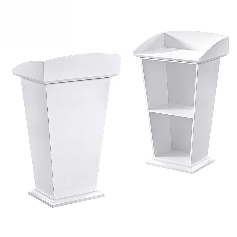 Reception counter pure white elegant office furniture, suitable for hotels, hospitals, gyms, classrooms, lecture halls