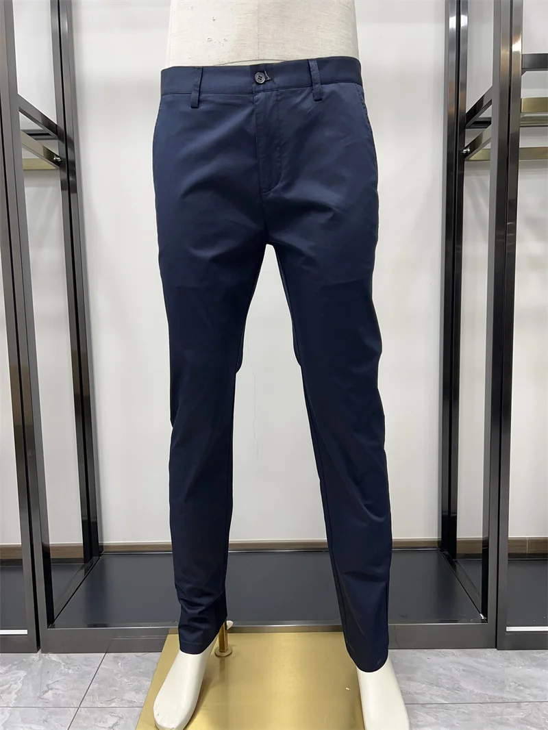 

Мужские повседневные синие брюки Non-Saints Busin, эластичные, длинные, модные, городские, из смесового хлопка, пригодные для машинной стирки