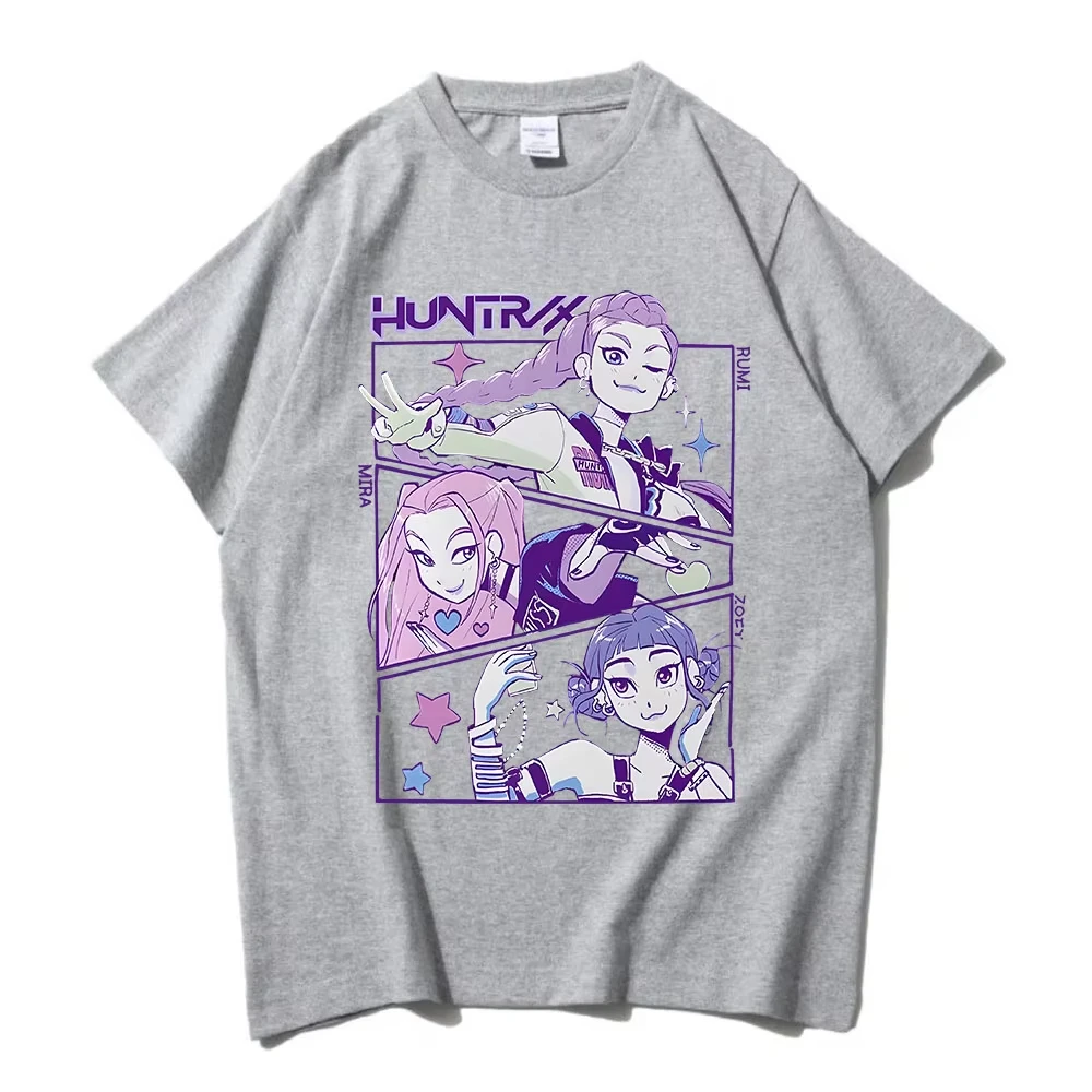 KPop Demon Hunters Top Estate Manica corta T-shirt maschili O-Collo in cotone Moda 2025 Film Donna Casual Unisex Streetwear Fans