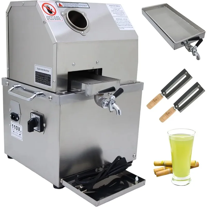 

110V Electric Sugar Cane Juicer Press Machine Sugarcane Juice Extractor Ginger Sweet Sorghum Press with 304 Stainless Steel Roll