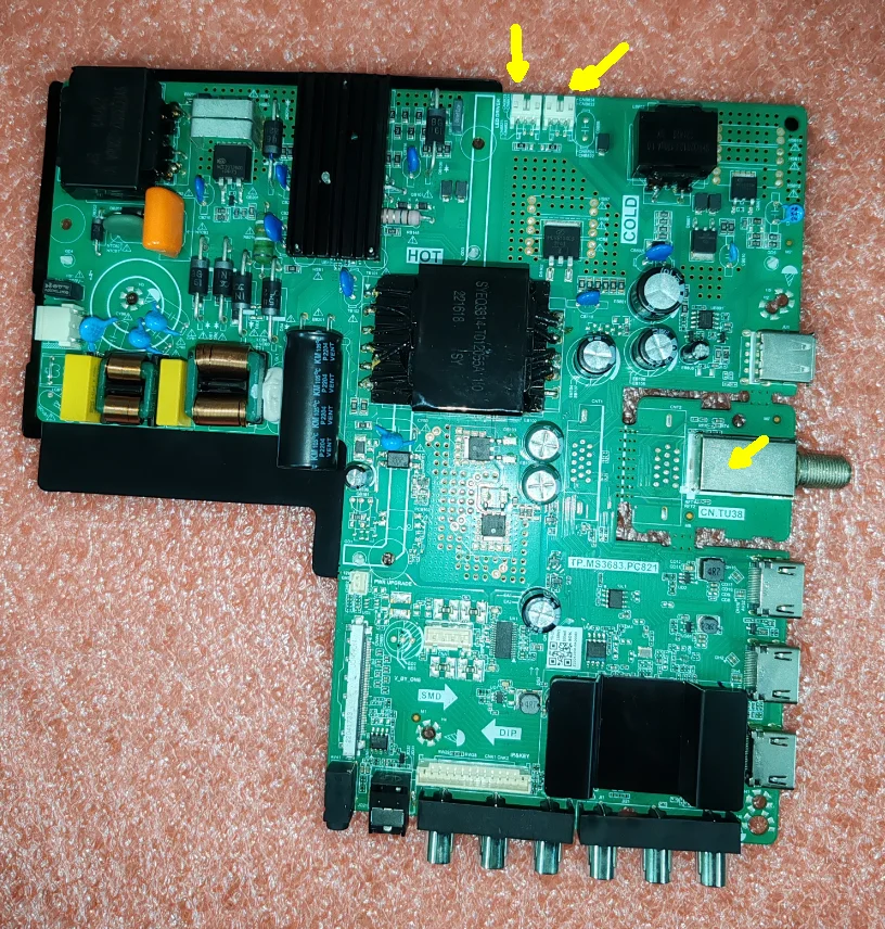 TP.MS3683.PC821 اللوحة الأم للتلفزيون ثلاثة في واحد 4K النقل مع جهاز التحكم عن بعد