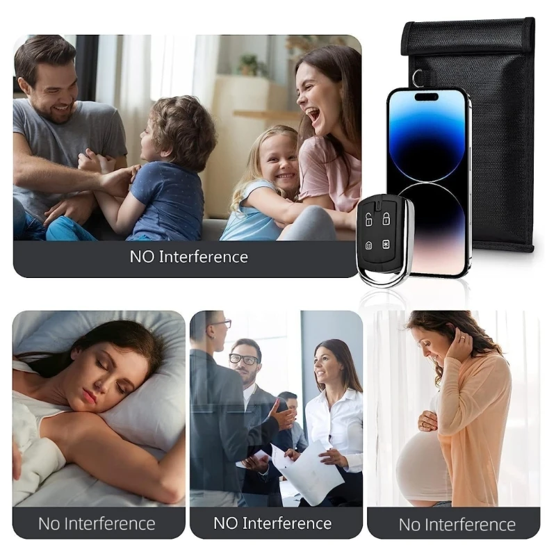 A2UC Security Bags Water Resistant Blocking Bag For Phones Wallets