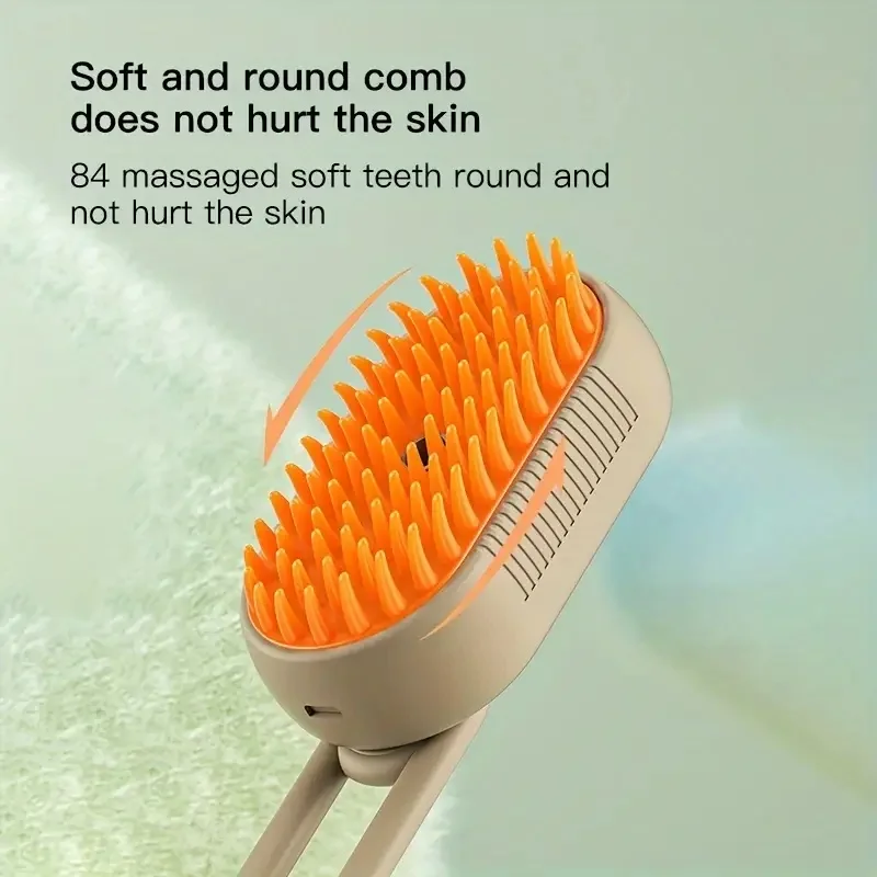 Cat Dog Pet Spray Massage Brush One Button Steam Spray Folding Rotatable Floating Hair Bath Hair Removal Brush Comb