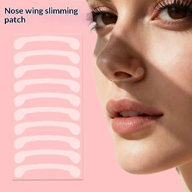 100Pcs Shrinking Nose Wing Stickers Invisible Nose Shrink Patch Narrow Nose Strips Cosplay Shaper Lifting Beauty Face Care Tool