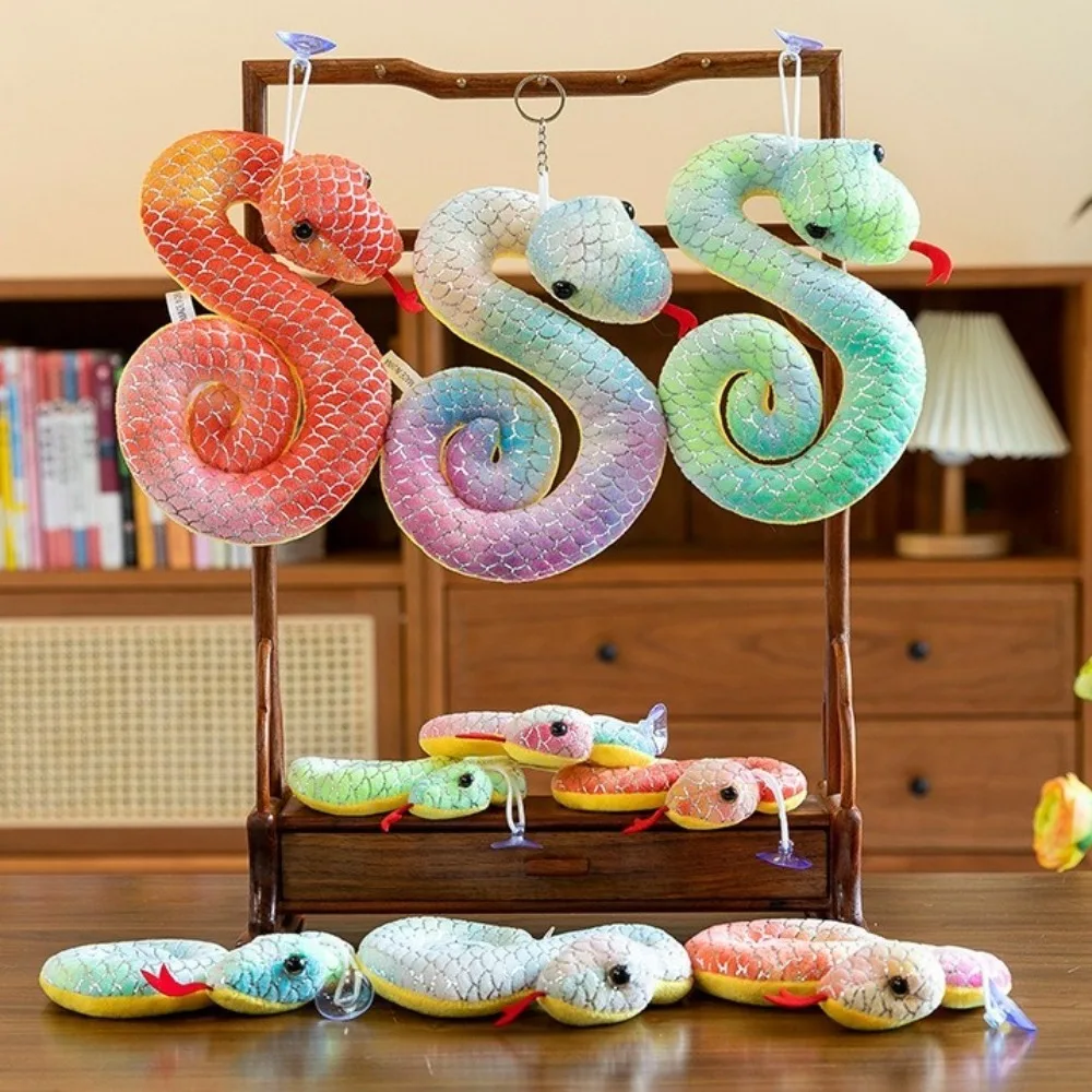 Plush Soft Stuffed Doll 2025 Chinese New Year Collection Cute Little Snake Plush Toy Fluffy Snake Mascot Pendant Doll