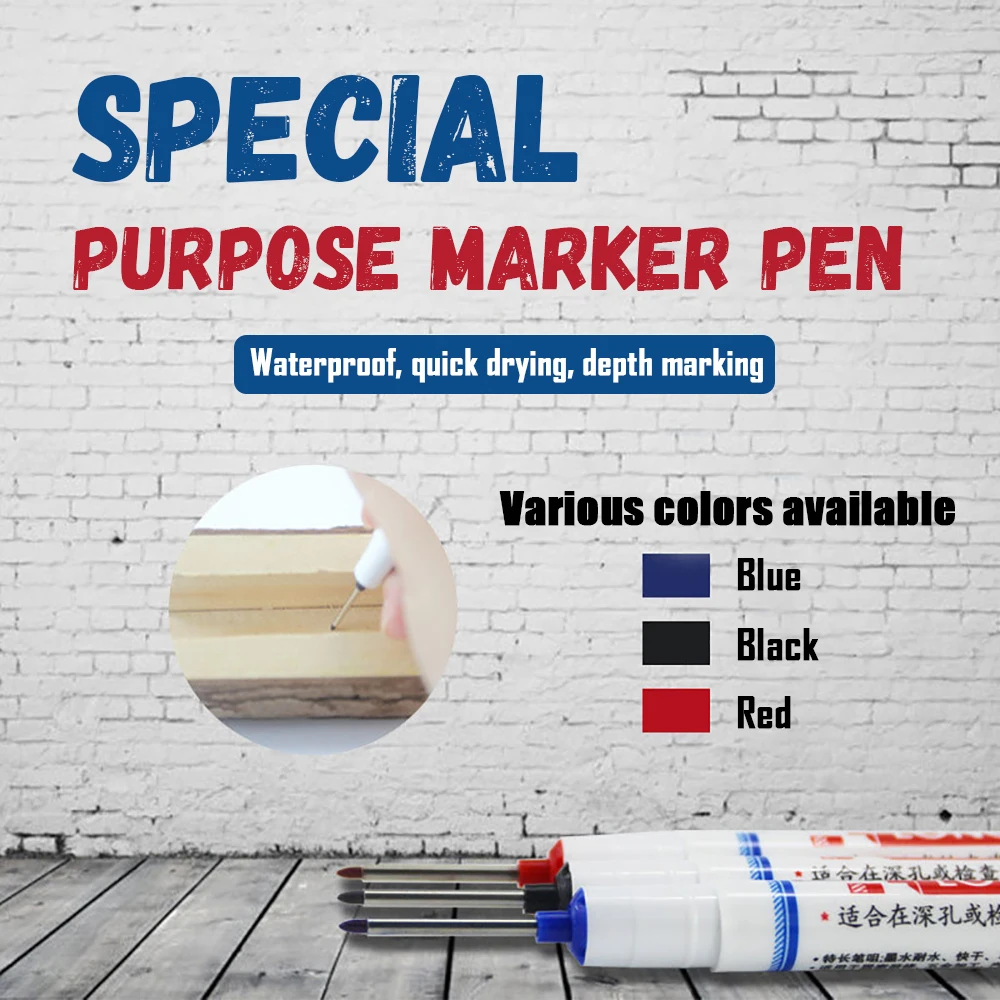 20mm Lange Kopf Marker Stifte 2/3/6/8 Teile/satz Multi-zweck Bad Holzbearbeitung Dekoration tiefe Loch Marker Stift Tinte 9916 Werkzeuge Set