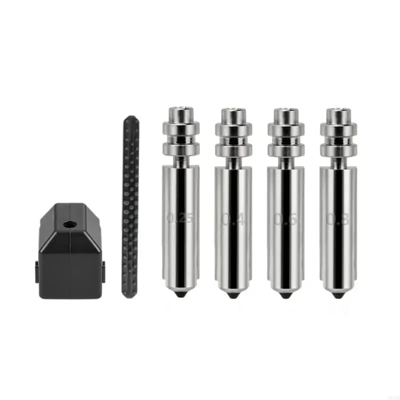 3D Printing Hotend Nozzle Four Diameter Hardened Steel Set for Routine Service, Detail Printing, and Care H8WD
