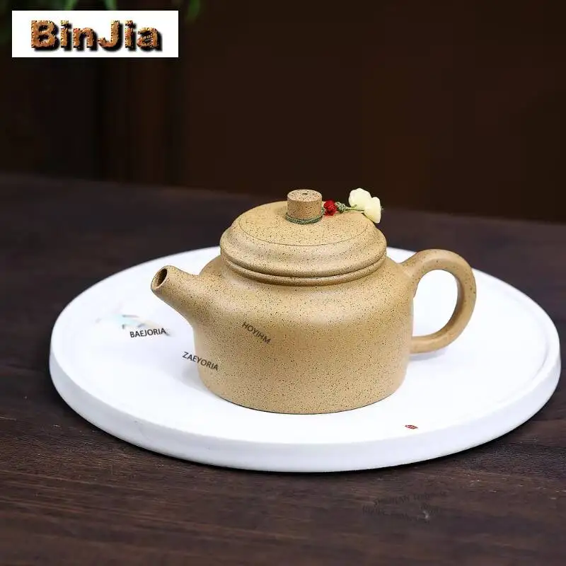210ml Elegant Yixing Purple Clay Teapots Handmade Dezhong Pot Raw Ore Sesame Section Mud Kettle Zisha Tea Set Tea Services Gifts