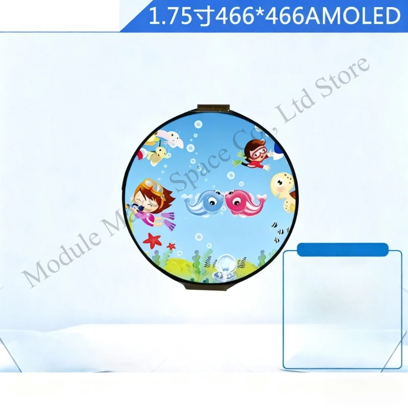 شاشة AMOLED مستديرة كاملة 1.75 بوصة - دقة عالية 466 × 466، سطوع خارجي، لمسة سعوية لمكبر صوت الساعة الذكية AI #1