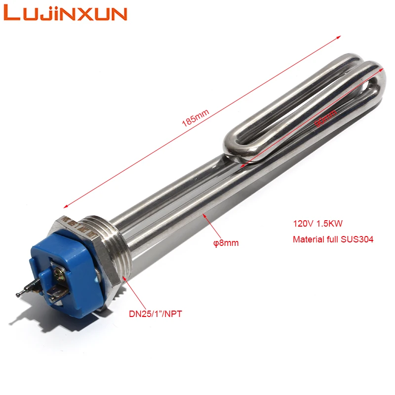 LUJINXUN 120V 1500W Foldback Water Heater Element with Low Watt Density Heating Parts