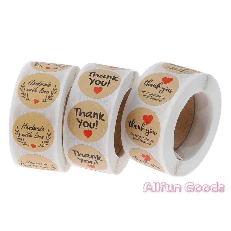 [TG835]500pcs Thank You Stickers Seal Labels Round Paper Label sticker for Decoration
