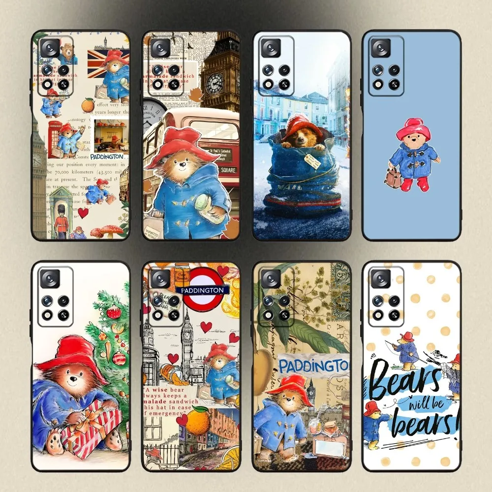 

P-PaddingtonS Bear Cute Phone Case For Samsung Galaxy A20,A21s,A22,A31,A32,A52,A53,A72,73,A80,A91 Soft Black Cover