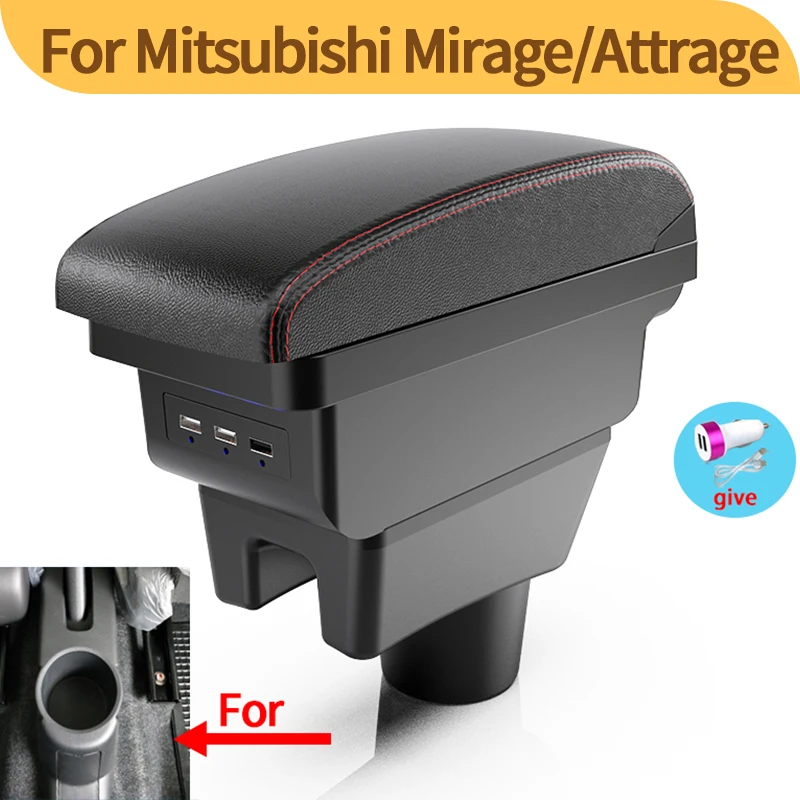 

For Mitsubishi Attitude Mirage Dodge Attitude Mitsubishi Space Star armrest interior upgrade center console storage USB accesso