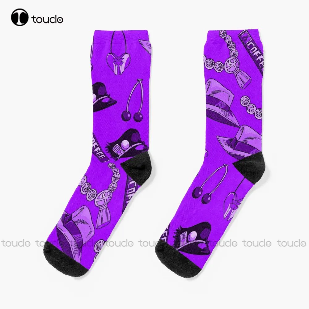 Monopurple Stardust Crusaders Jojo Jojos Bizzare Adventures Socks Funny Socks For Women Street Skateboard Socks Custom Gift Art