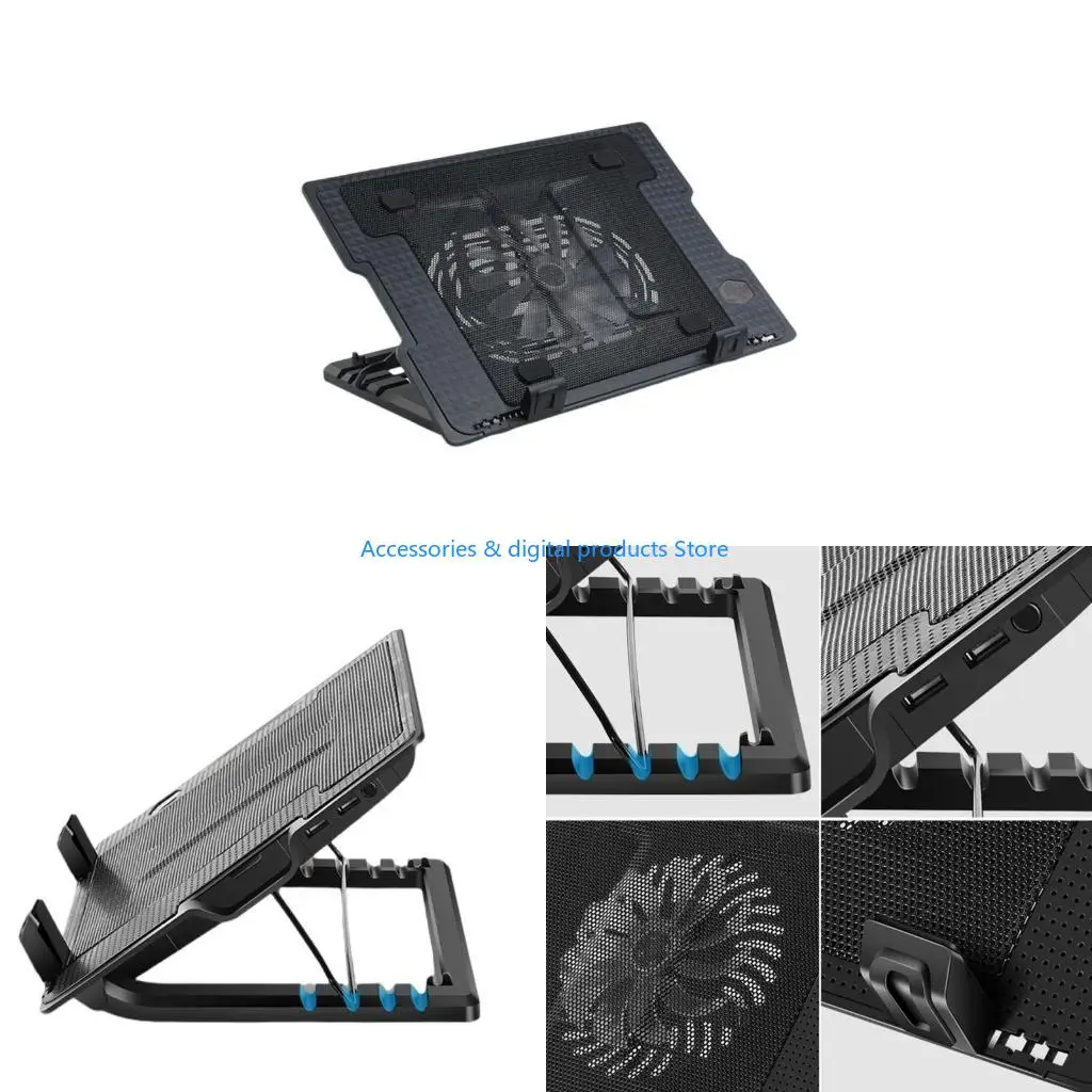 77JD Laptop Cooling Pad Laptop Coolers Stand Laptop Fan with 2 USB Port Cooling Pad