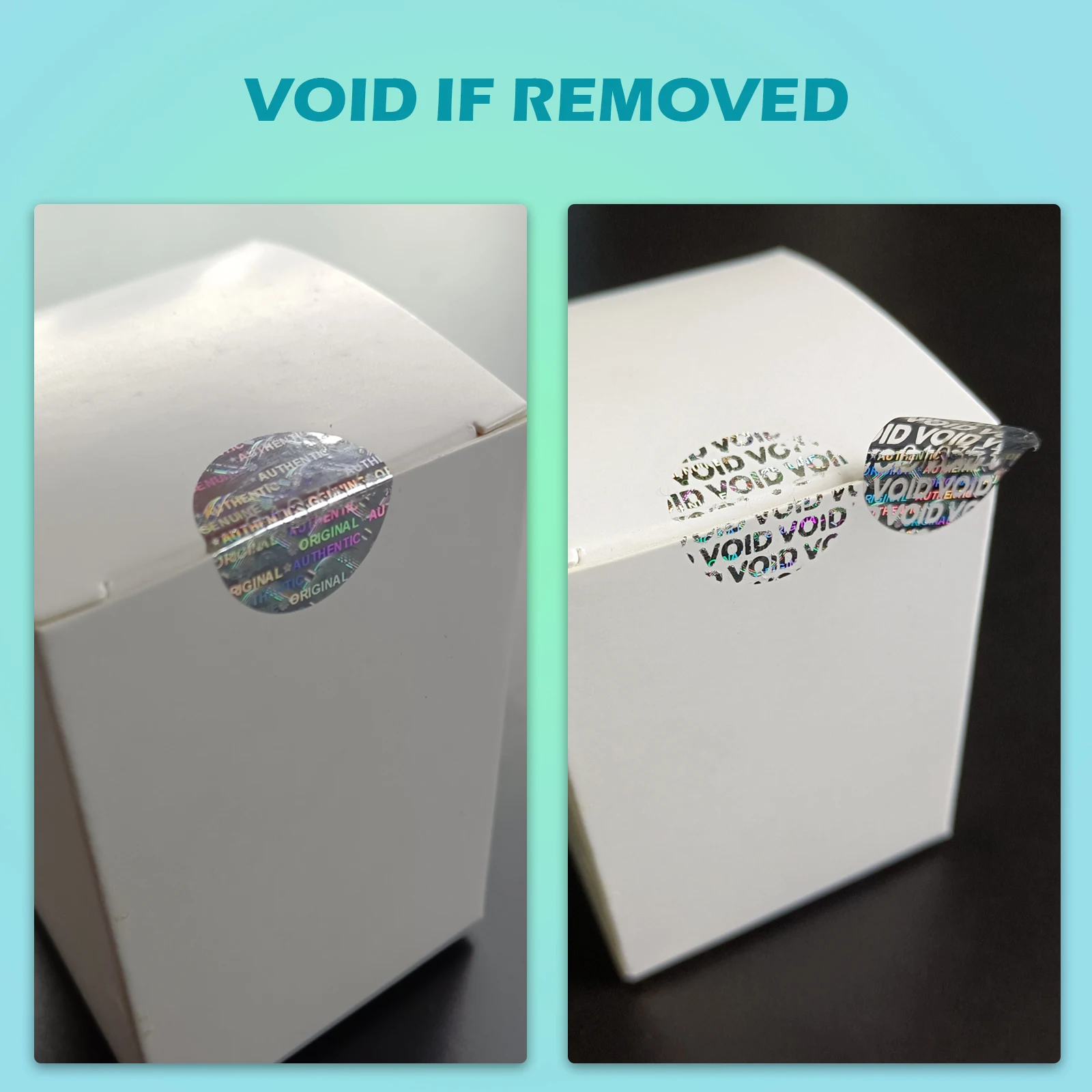 Silver Circular holographic sticker warranty void seals Adhesive labels with serial number High security laser stickers 1.5cm