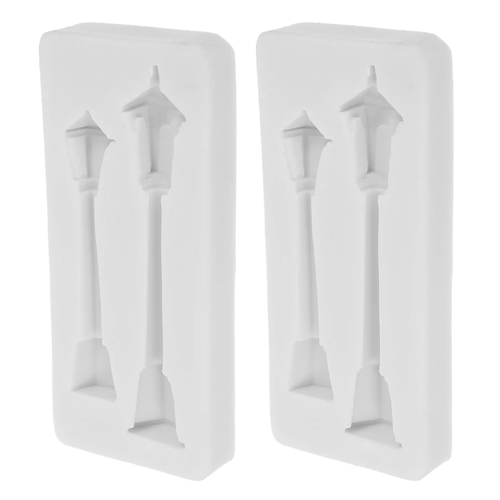 

2 Pcs Mold Street Lamp Silicone Silica Gel Christmas Clay Molds for Crafts Air Dry