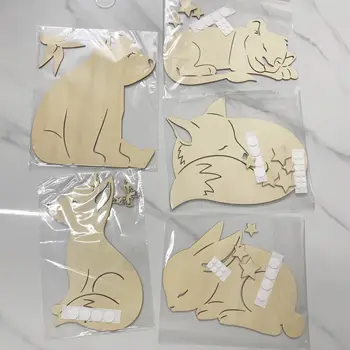 北歐風木質牆貼,兒童房卡通動物牆面裝飾,嬰兒攝影道具,泰迪熊裝飾 6 最佳銷售 北歐牆貼 - №6