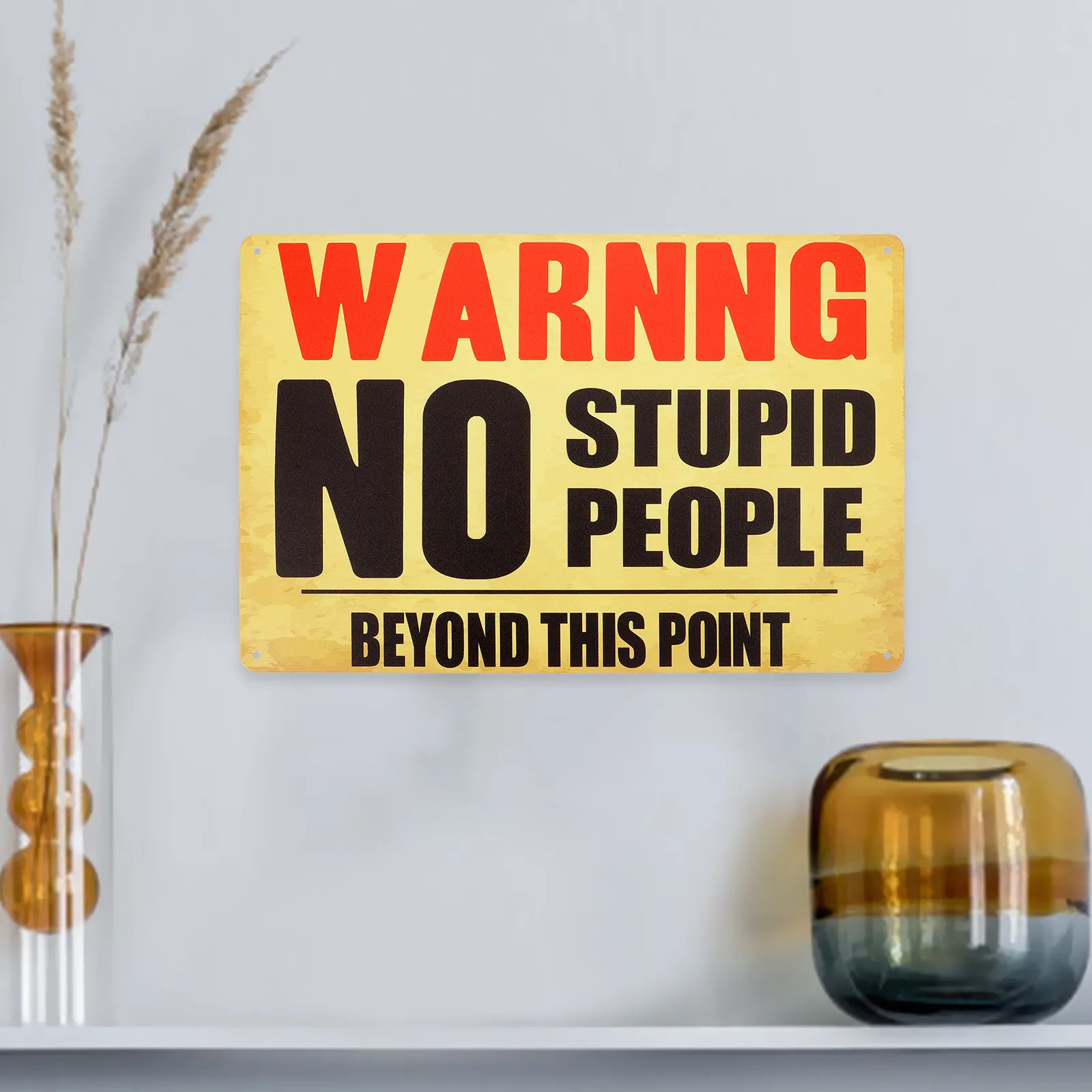 

Weatherproof Retro Warning Sign Metal No Trespassing Plate for Garden Yard Doorway Outdoor Indoor Security Decor