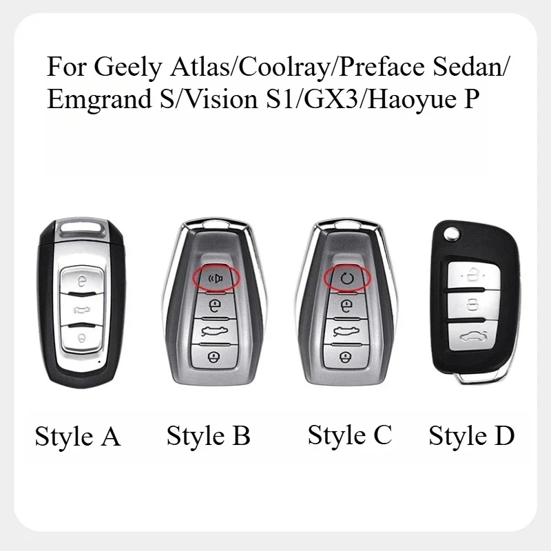 For Geely Atlas/Coolray/Preface Sedan/Emgrand S/Vision S1/GX3/Haoyue Pro/LC Car Flip Fur Bag Key Set Body Kits Accessories