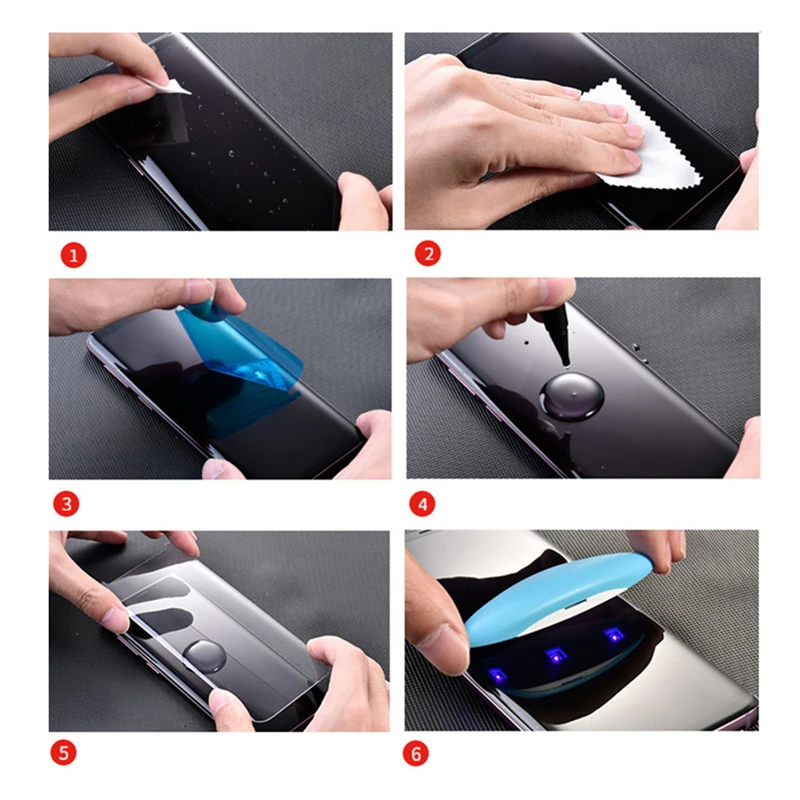 UV Gehärtetem Glas Kleber Screen Protector Für Alle Handy Klebstoff 3D Gebogen Gehärtetem Kleber Rand Vollen Abdeckung Glas Kleber