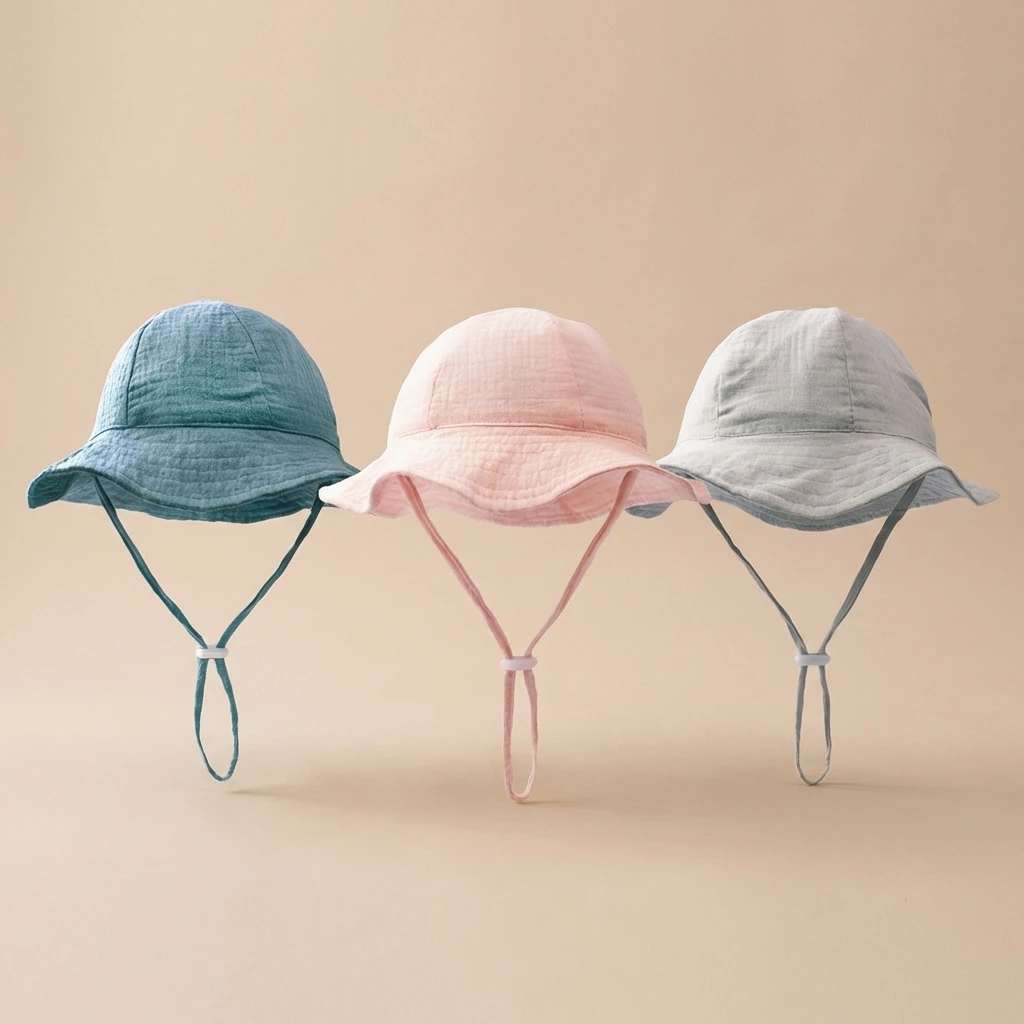 INS Baby Pure Cotton Basin Hat Sun-Protective Breathable Baby Fisherman Hat Solid Color Children's Sun Hat