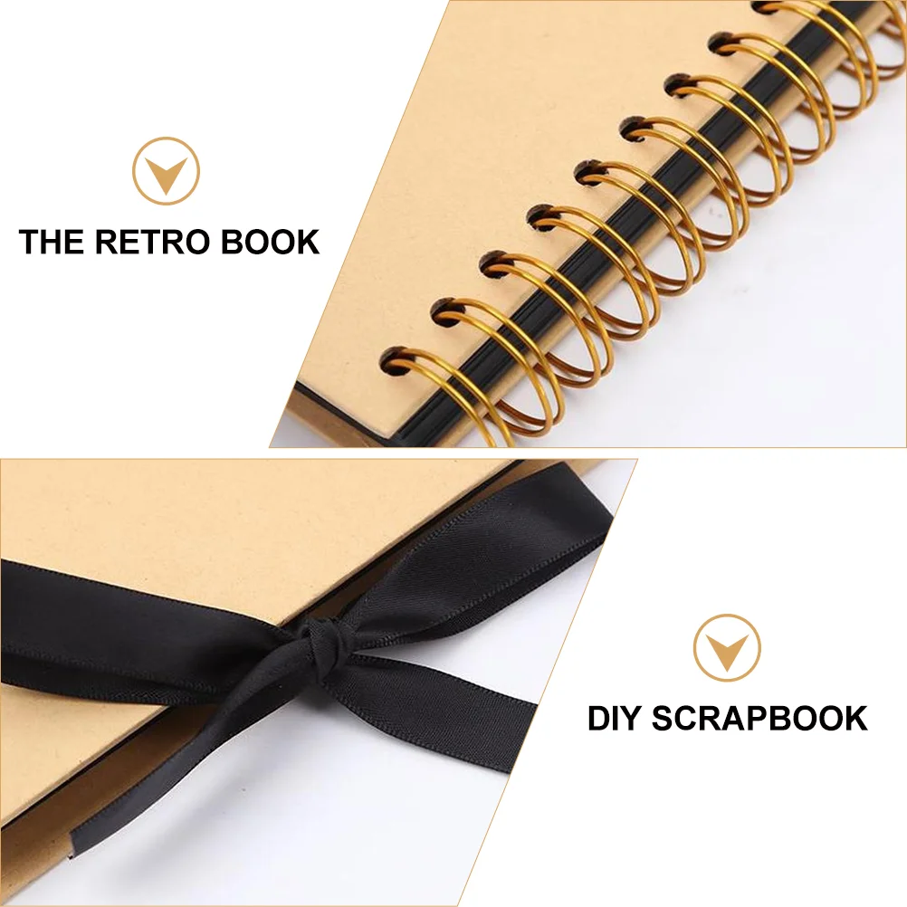 Ribbon Photobook Album DIY Collector Black Page Bowtie Picture Turning Handmade Book Photograph Albums