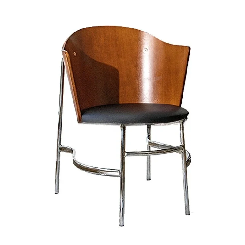 

Coffee lounge chair, stainless steel creative light luxury home balcony dining chair