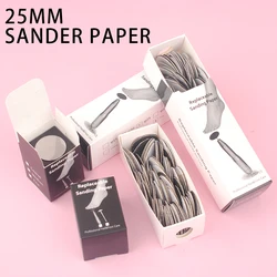 전문 교체 가능한 샌딩 페이퍼 25mm 페디큐어 디스크 발 죽은 피부 큐티클 캘러스 제거 발 Rasp 파일 샌드페이퍼 도구