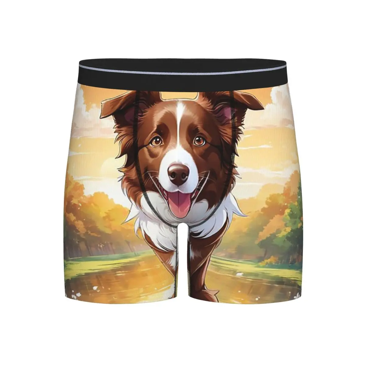 

Long Boxer Underpants Shorts Border Collie Dog Panties Male Comfortable Underwear for Homme Man Boyfriend Gifts