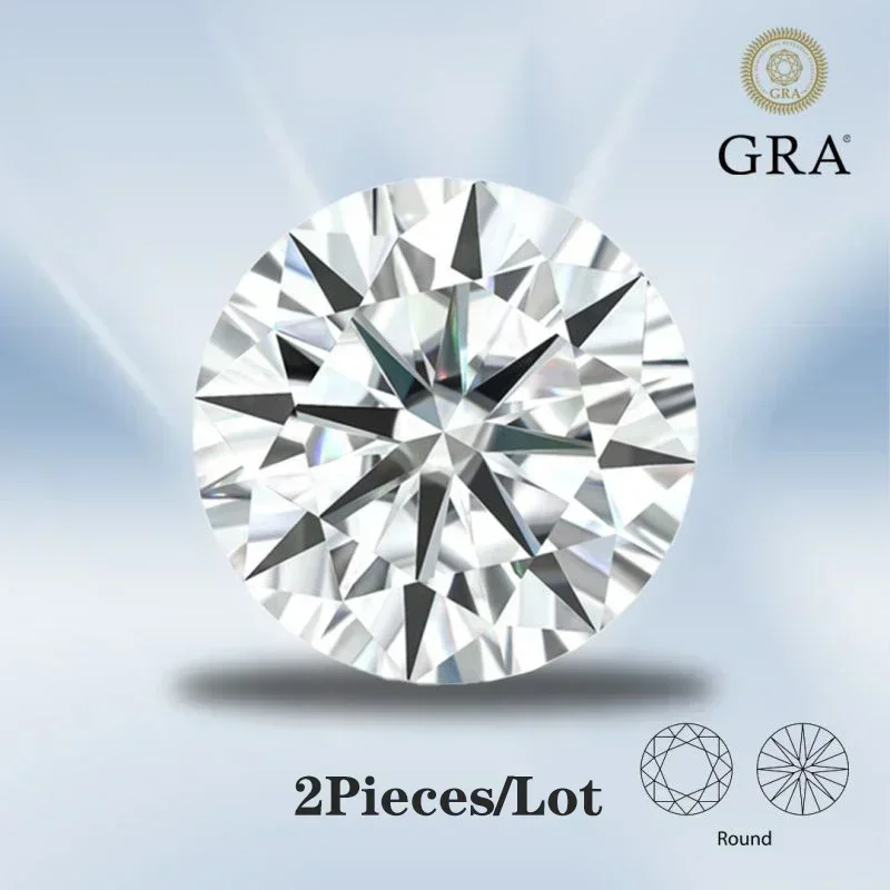 Moissanite Stone 2 / 4 / 6 / 8 / 10 Pcs Per Lot Promotion with GRA Certificate for Jewel Making Lab Diamonds Loose Gemstones