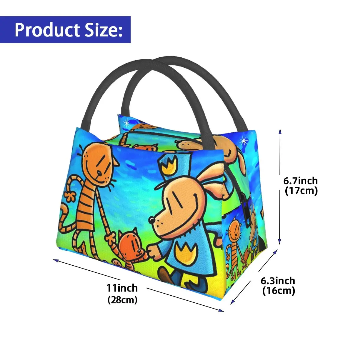 Dog Man Dogman Movie 2025 Comic Insulated Lunch Bag for Women Children Portable Food Boxes Thermal Lunch Box Tote