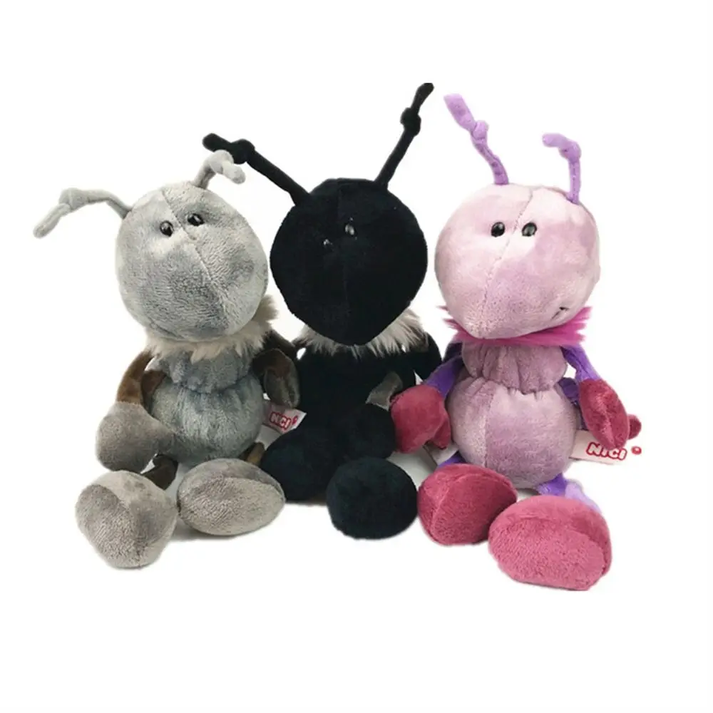 Boneka semut mewah mainan empuk dengan syal serangga mainan Ant Peluche boneka simulasi boneka binatang mainan anak-anak