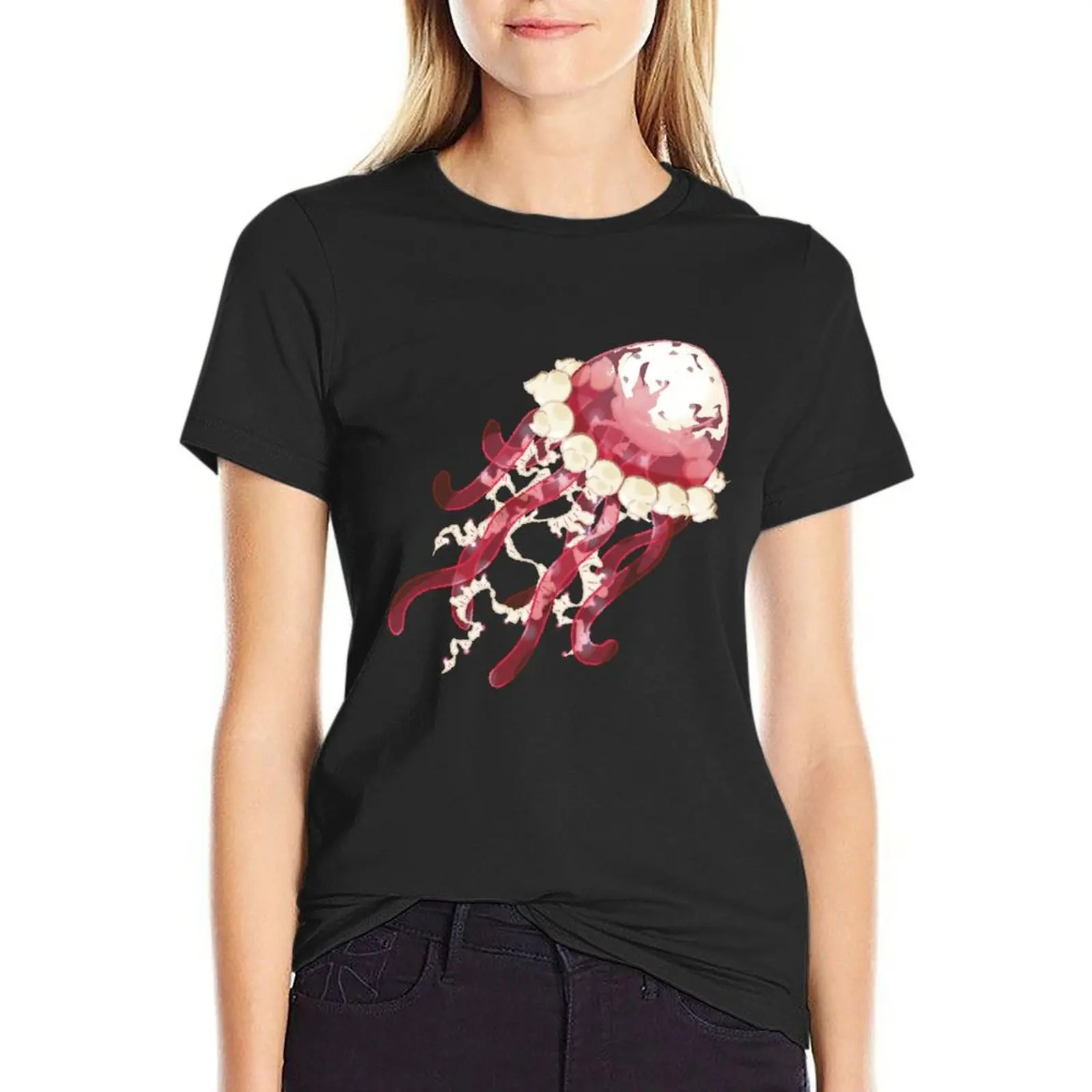 

Strawberries and Cream Jellyfish T-Shirt sports fans animal prinfor customizeds new edition Women's tops