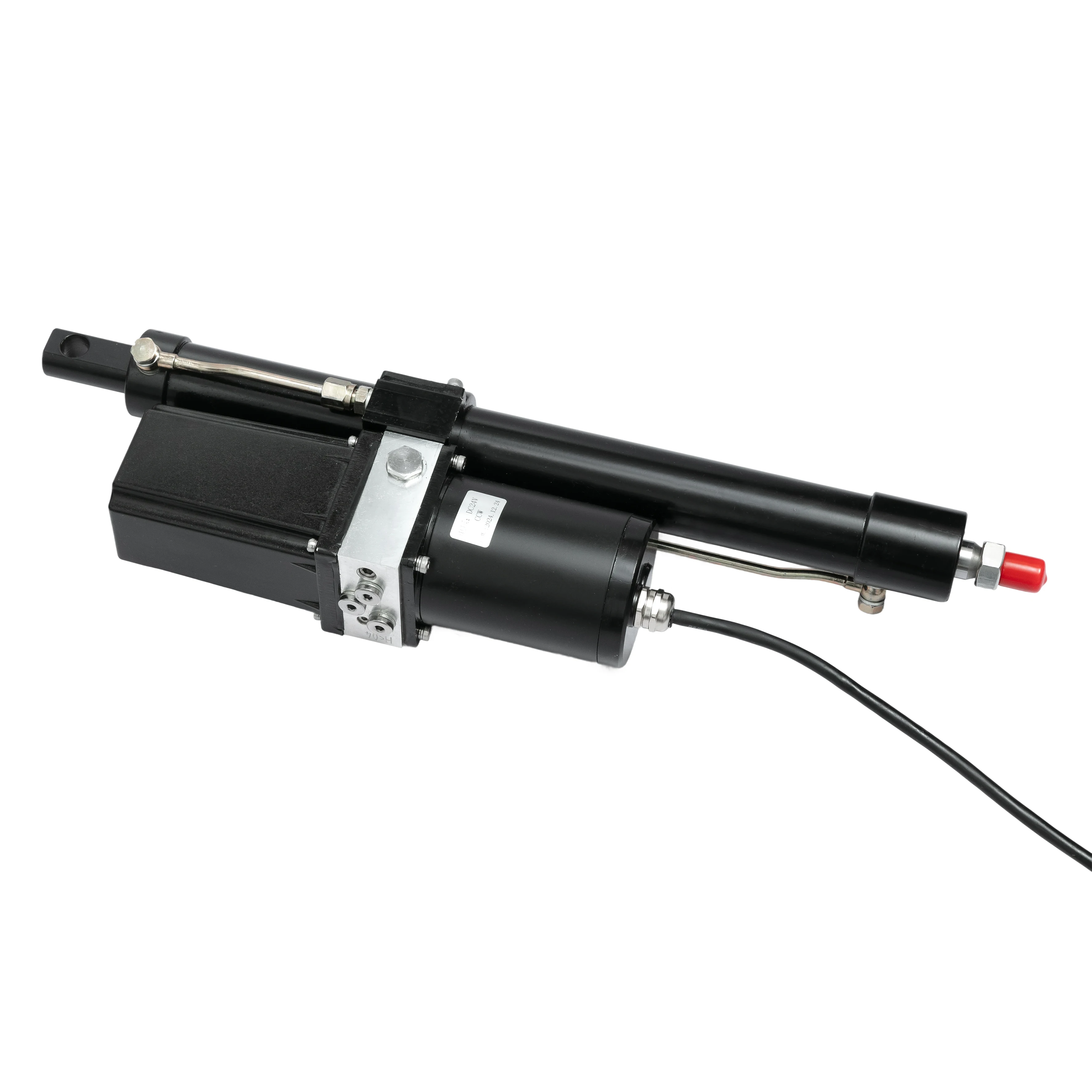 1T Overload 350mm 12v/24v/48V DC 350mm Stroke Electro Hydraulic Linear Actuator 10-12mm/s Speed 800w Electric Hydraulic Actuator