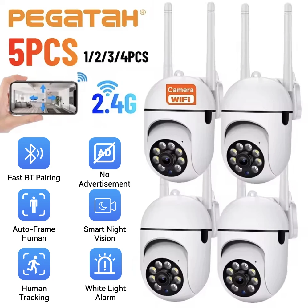 

8 МП Wi-Fi IP-камера видеонаблюдения PTZ с 4-кратным зумом, отслеживанием, двусторонней аудиосвязью, HD ночным видением и цветным изображением для домашней безопасности