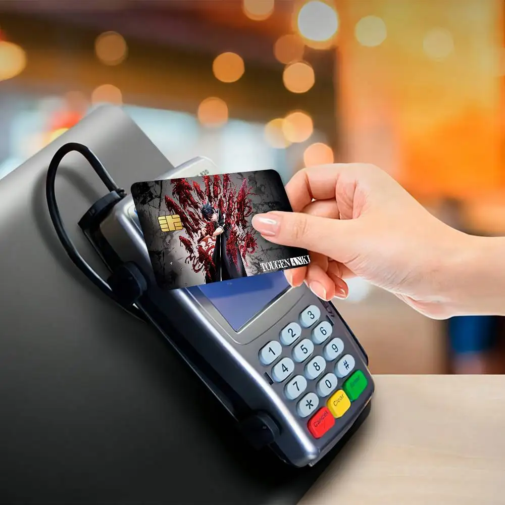 Anime T-Tougen Anki Card Stickers Waterproof Film Skin Cover 4PCS Credit Card Stickers Debit Front Decoration Commuter Pass #3