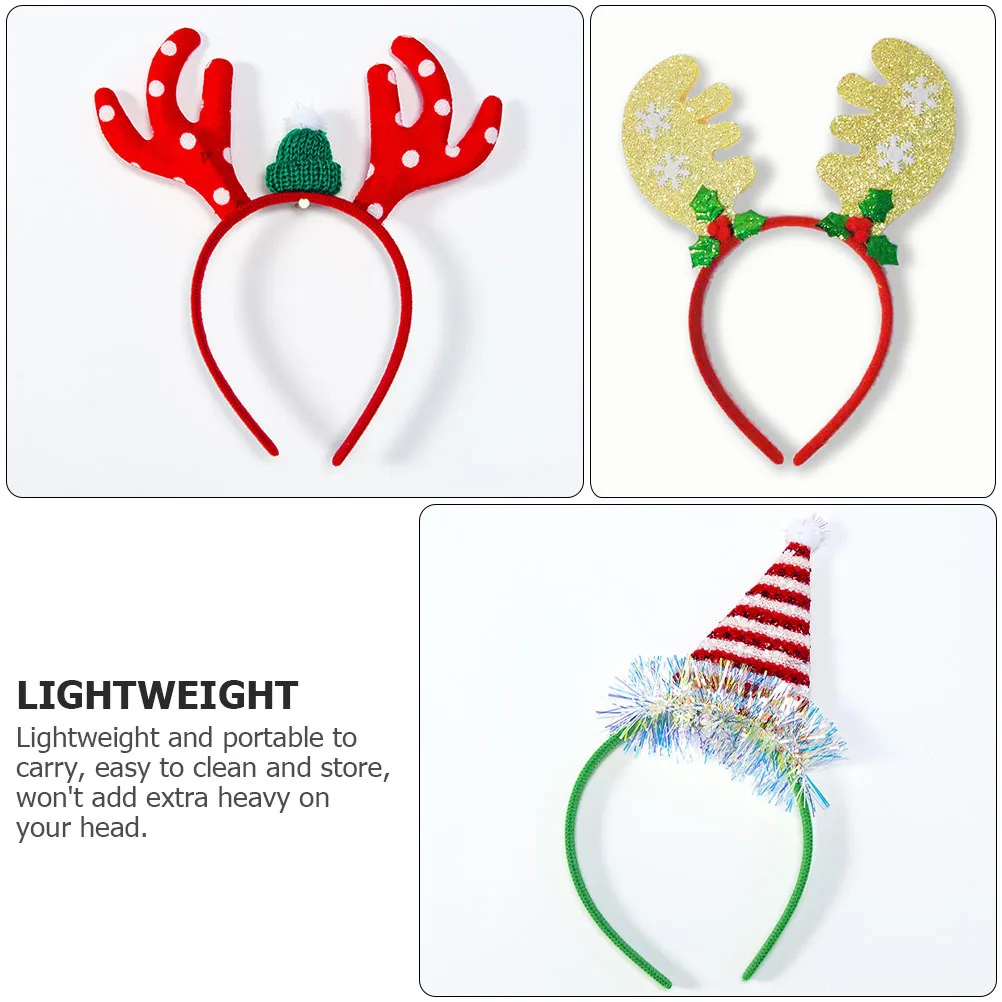 

5 Pcs Ornaments for Christmas Antler Headband Party Headbands Xmas Hair Hoops Lovely Headgear Holiday Accessories