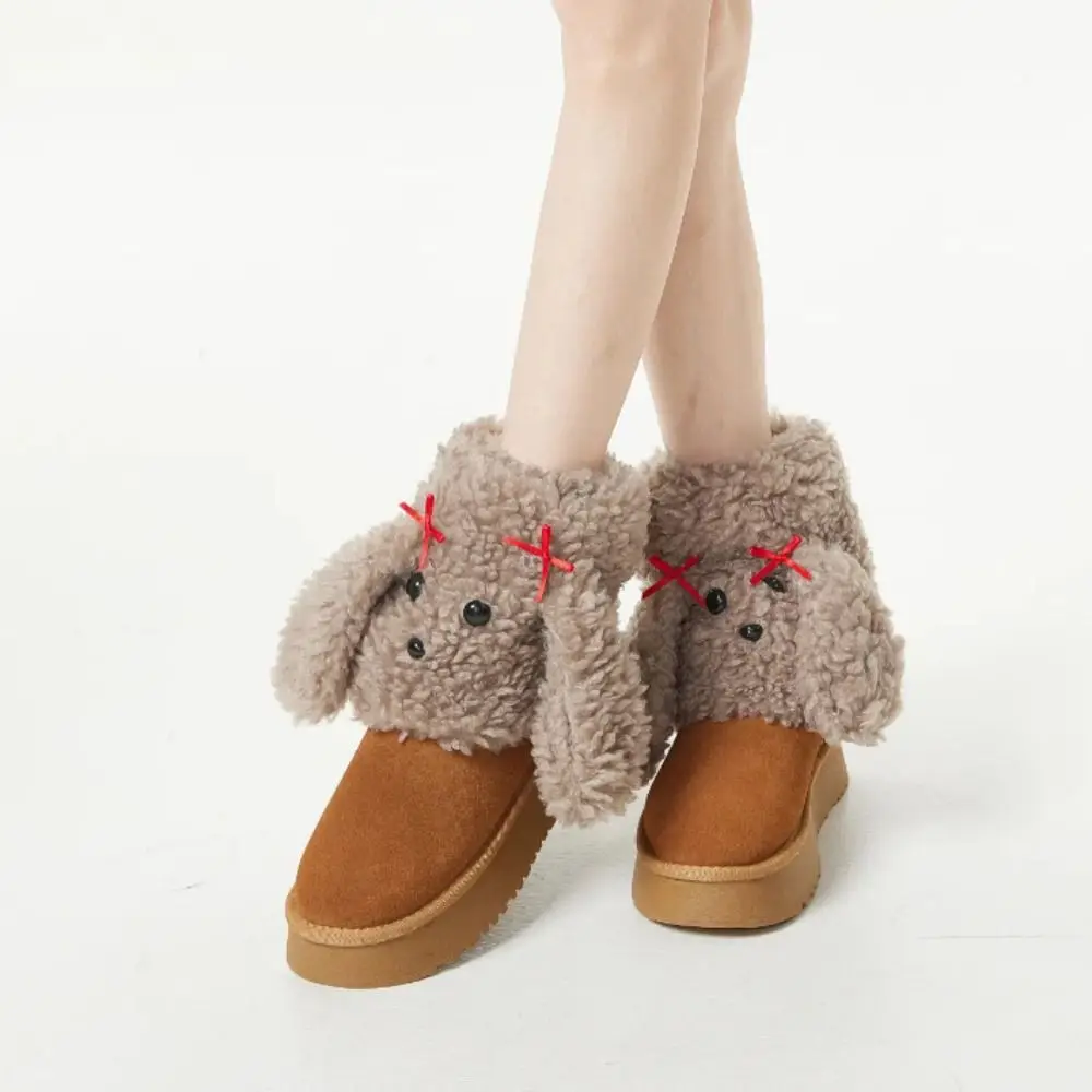 

Cute Y2K Cartoon Dog Leg Warmers Spicy Girls JK Bow Foot Cover Wind Protection Lolita Boots Cover Women