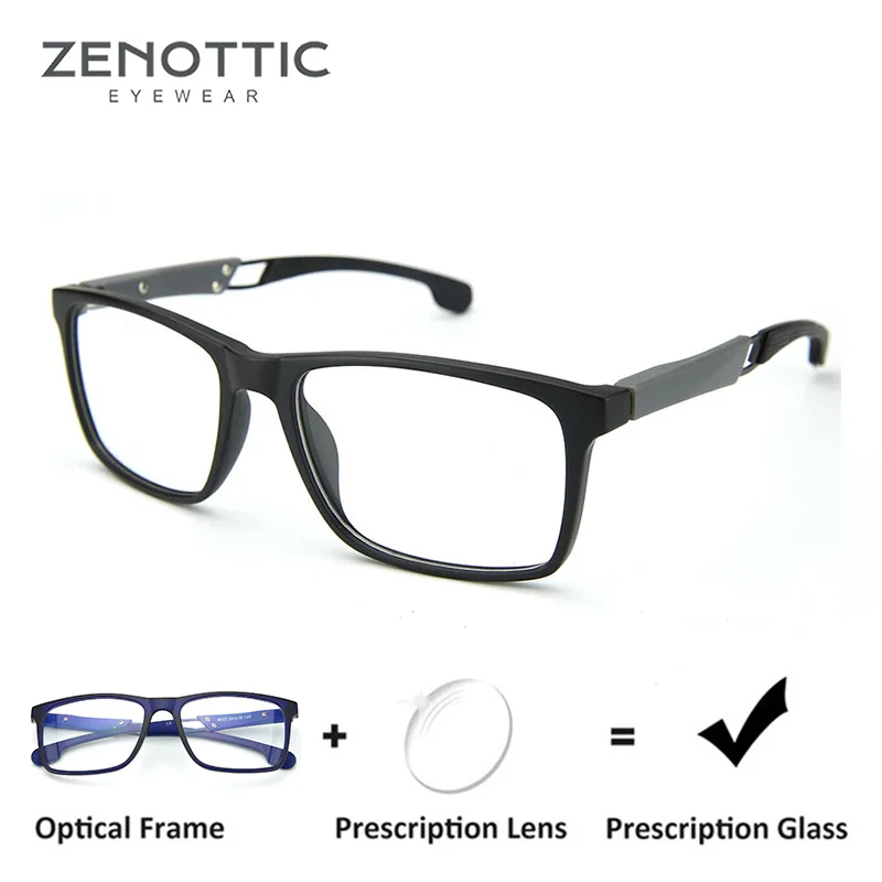 ZENOTTIC Prescription Myopia Sports Glasses For Optical Anti Blue Light Photochromic Progressive Eyewear