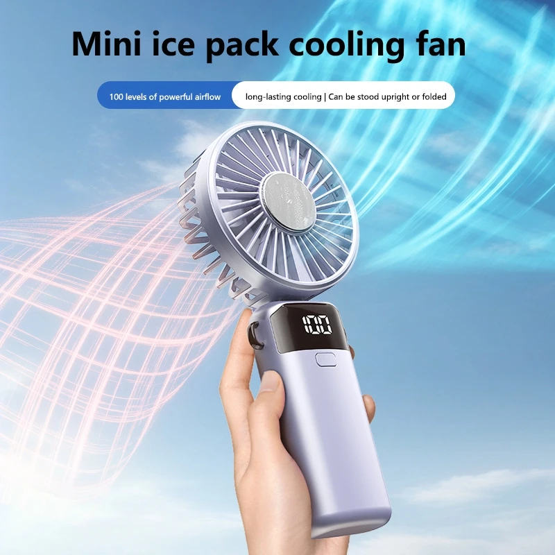 

Портативный ручной вентилятор-охладитель Lenovo с функцией охлаждения, долговечный, бесшумный, складной, настольный, нашейный мини-вентилятор с цифровым дисплеем