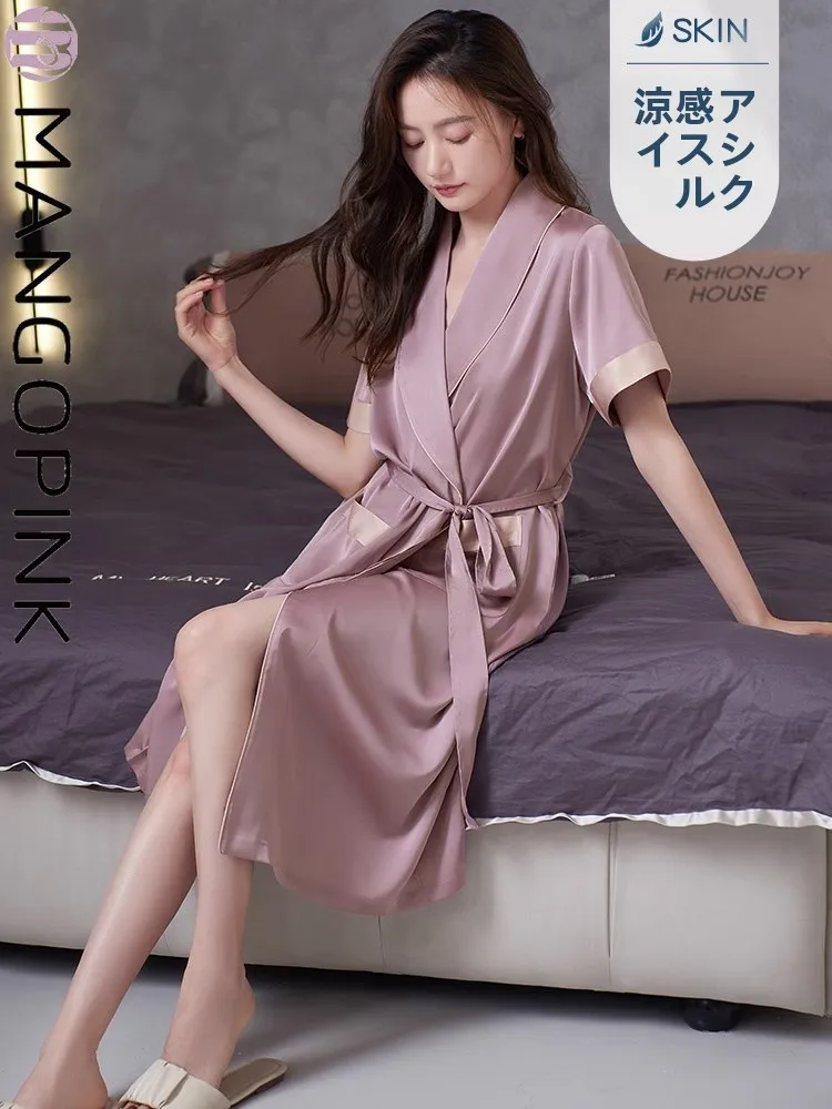 bata-de-seda-rosa-mango-para-mujer-de-verano-fina-de-manga-corta-simulacion-de-seda-ropa-de-casa-ligera-y-transpirable-ropa-de-dormir-de-verano